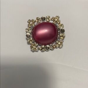 Elegant Pink Gemstone Brooch